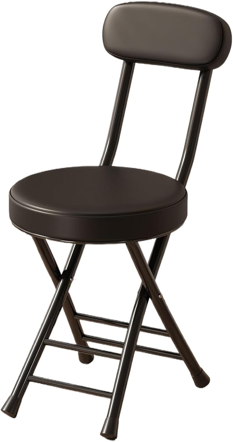 Folding Bar Stool with Backrest 18 inch Black D513