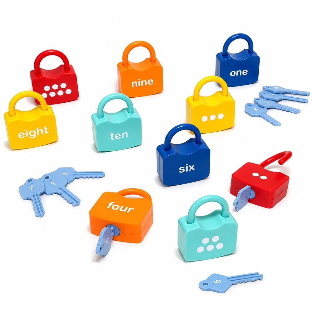 Number Learning Locks with Keys Counting Toys W8125