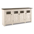 74" TV Stand with Glass-Inlay Doors Y767861