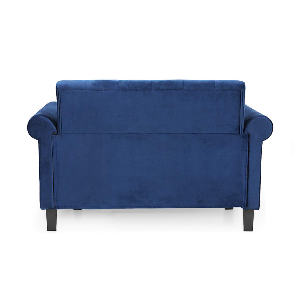 Navy Velvet 2-Seater Loveseat Sofa N4049