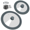 2 Pack Silicone Tempered Glass Universal Lid for Pots Pans and Skillets R251564