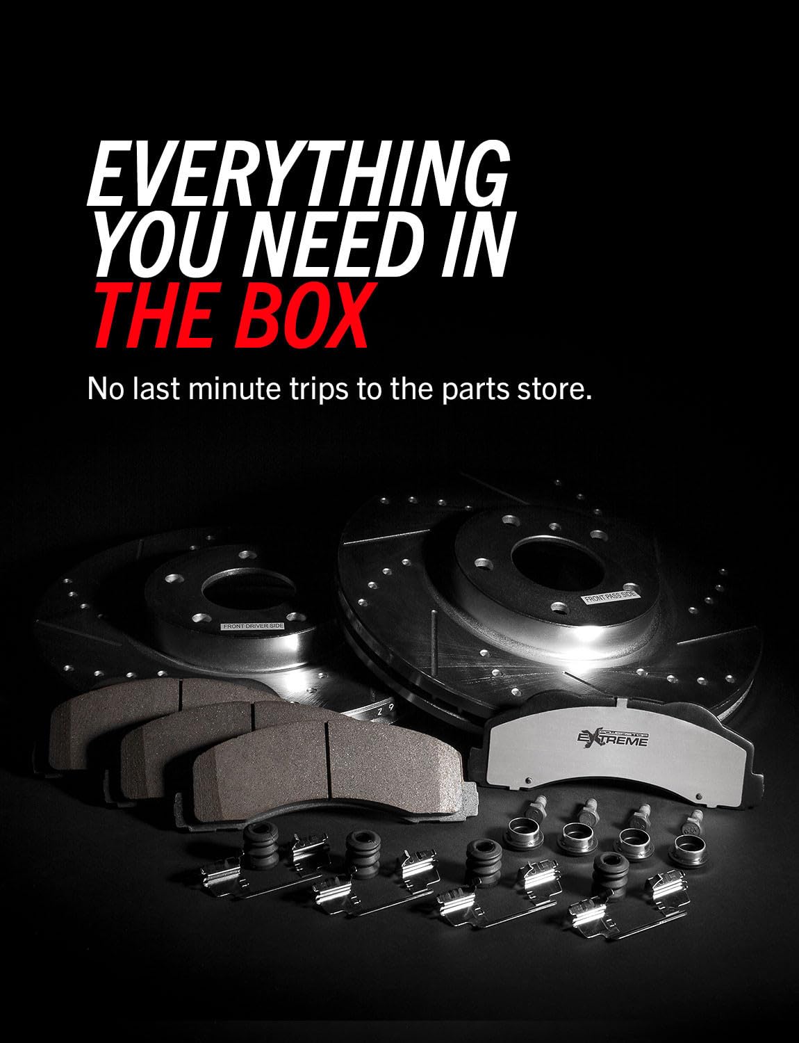Front and Rear Drilled Slotted Brake Rotors and Carbon Fiber Ceramic Pads Y240298