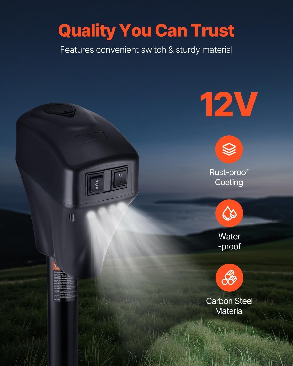 12v DC Electric Tongue Jack with Waterproof Cover X701332