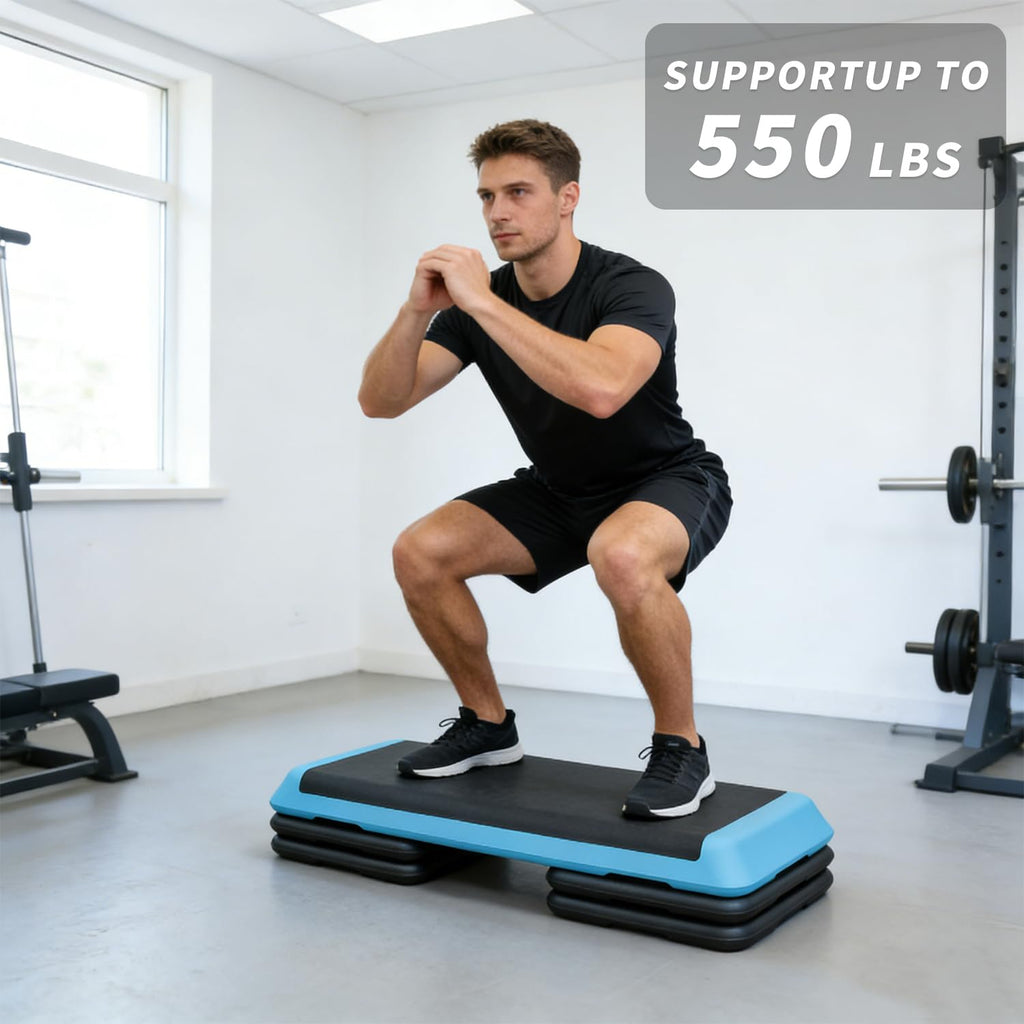 43'' Height-Adjustable Aerobic Stepper with 4 Detachable Risers I630502