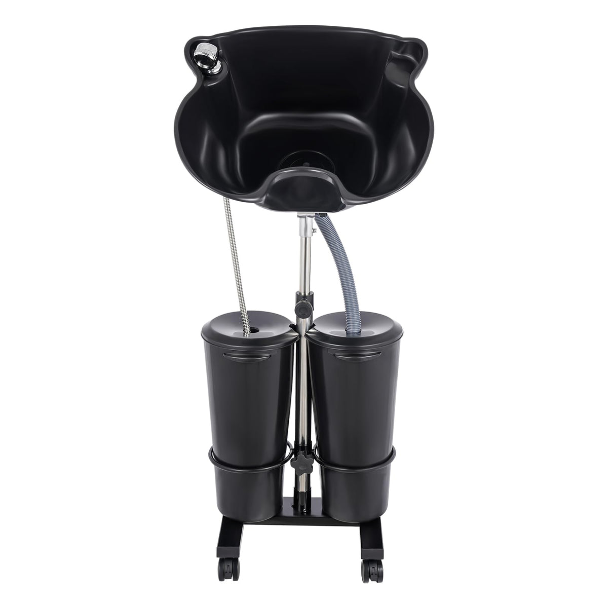 Portable Shampoo Basin with 2 Water Buckets Black O404