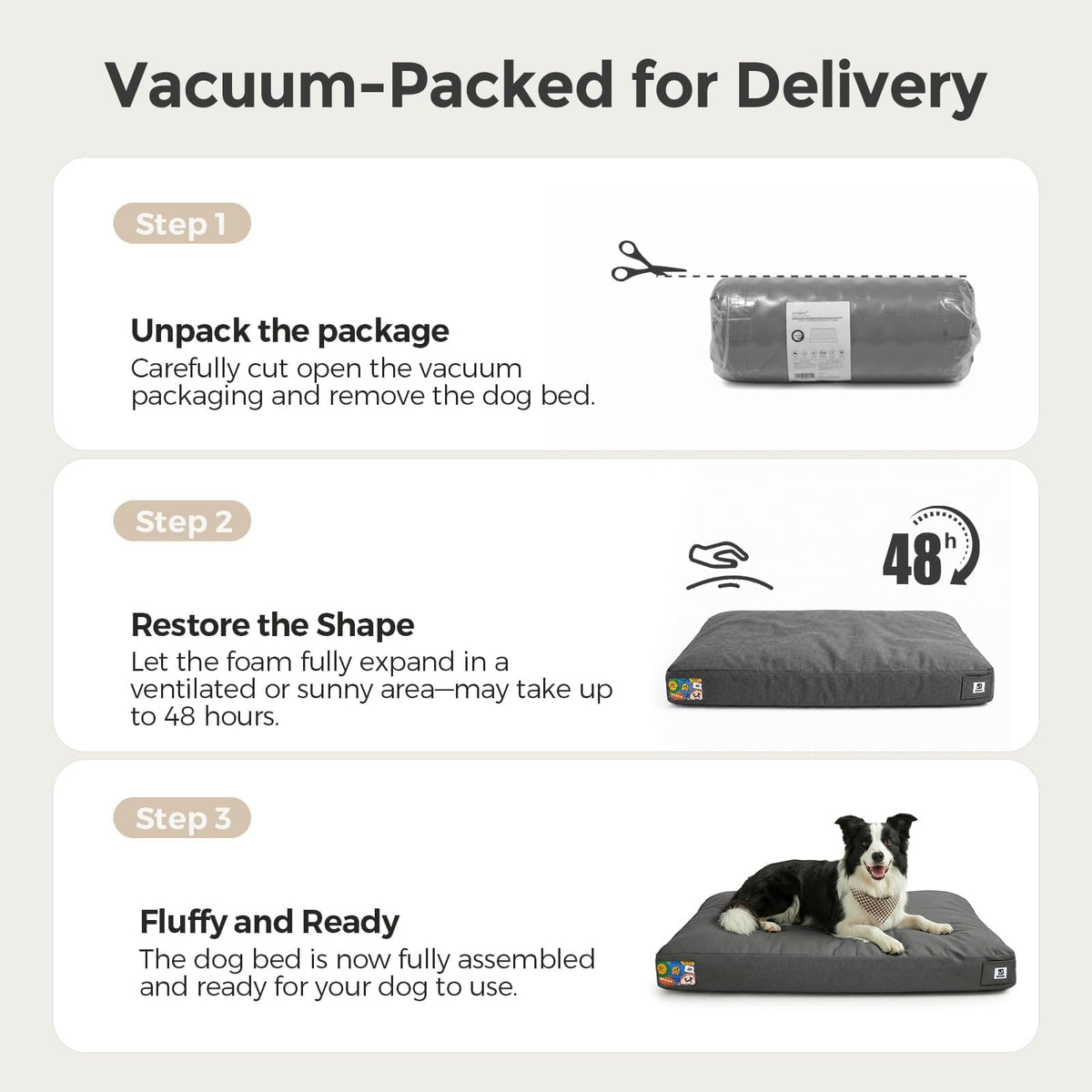 42 Inch Chew Proof Waterproof Washable Dog Bed Dark Grey C517590