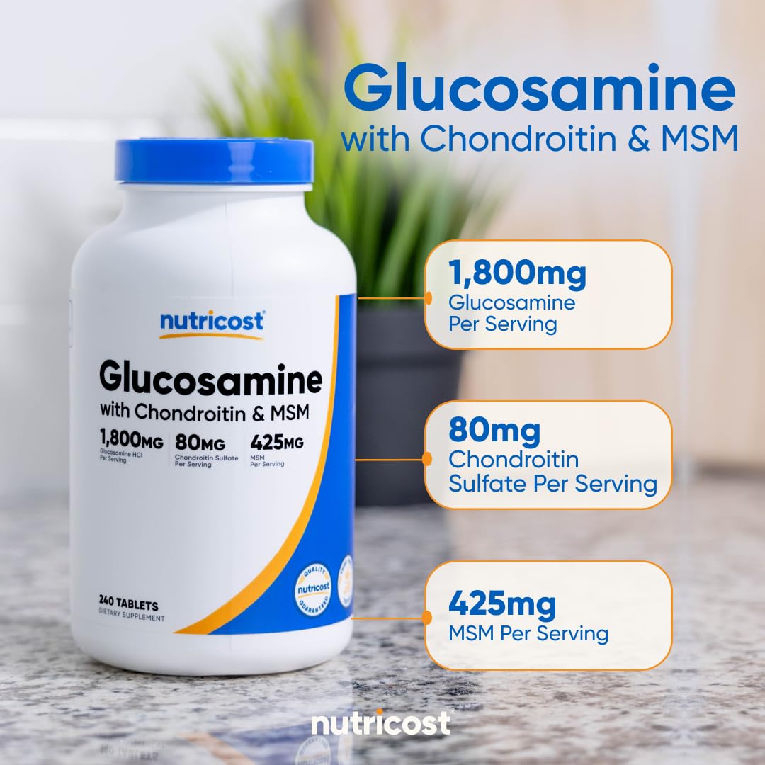 Glucosamine 1800mg with Chondroitin & MSM, 240 Tablets X8992