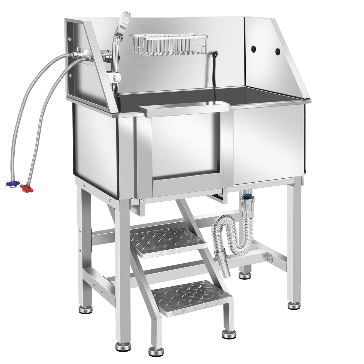 Stainless Steel Dog Grooming Tub with Stairs F654