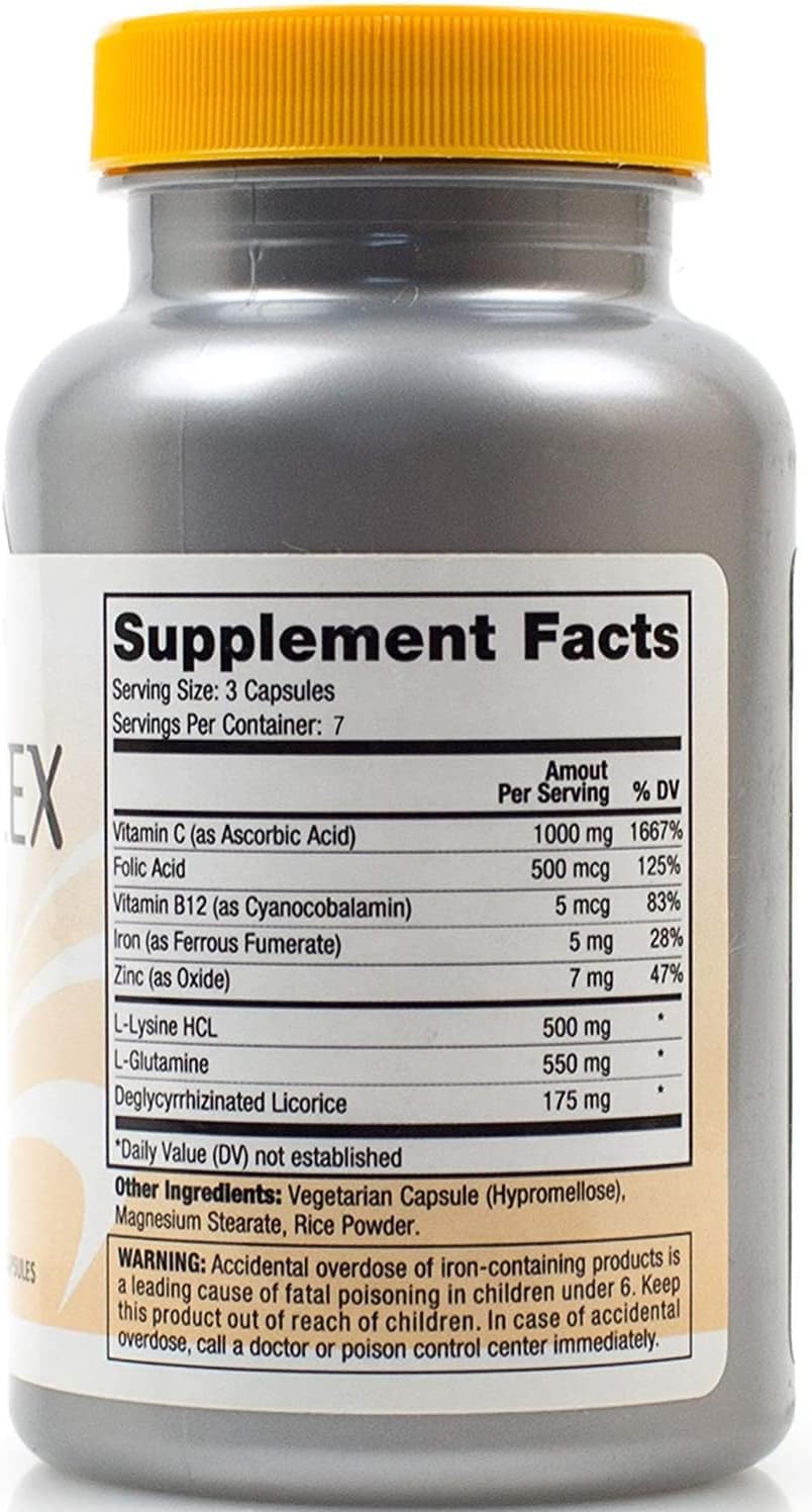 Canker Sore Relief Pills with Vitamin B12 Folate L-Lysine DGL L7632