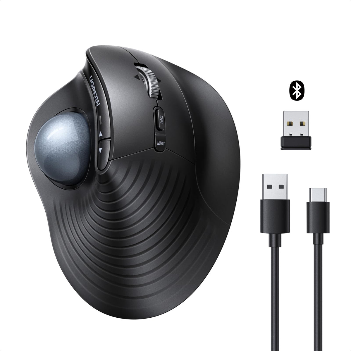 Wireless Trackball Mouse, Bluetooth & 2.4G, Thumb Control R19951