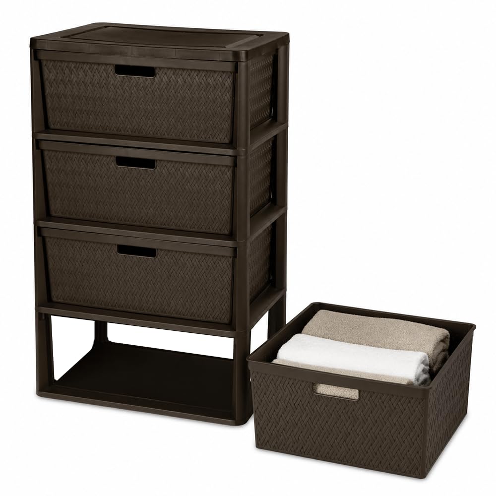 Brown 4 Drawer Plastic Storage Organizer N824598