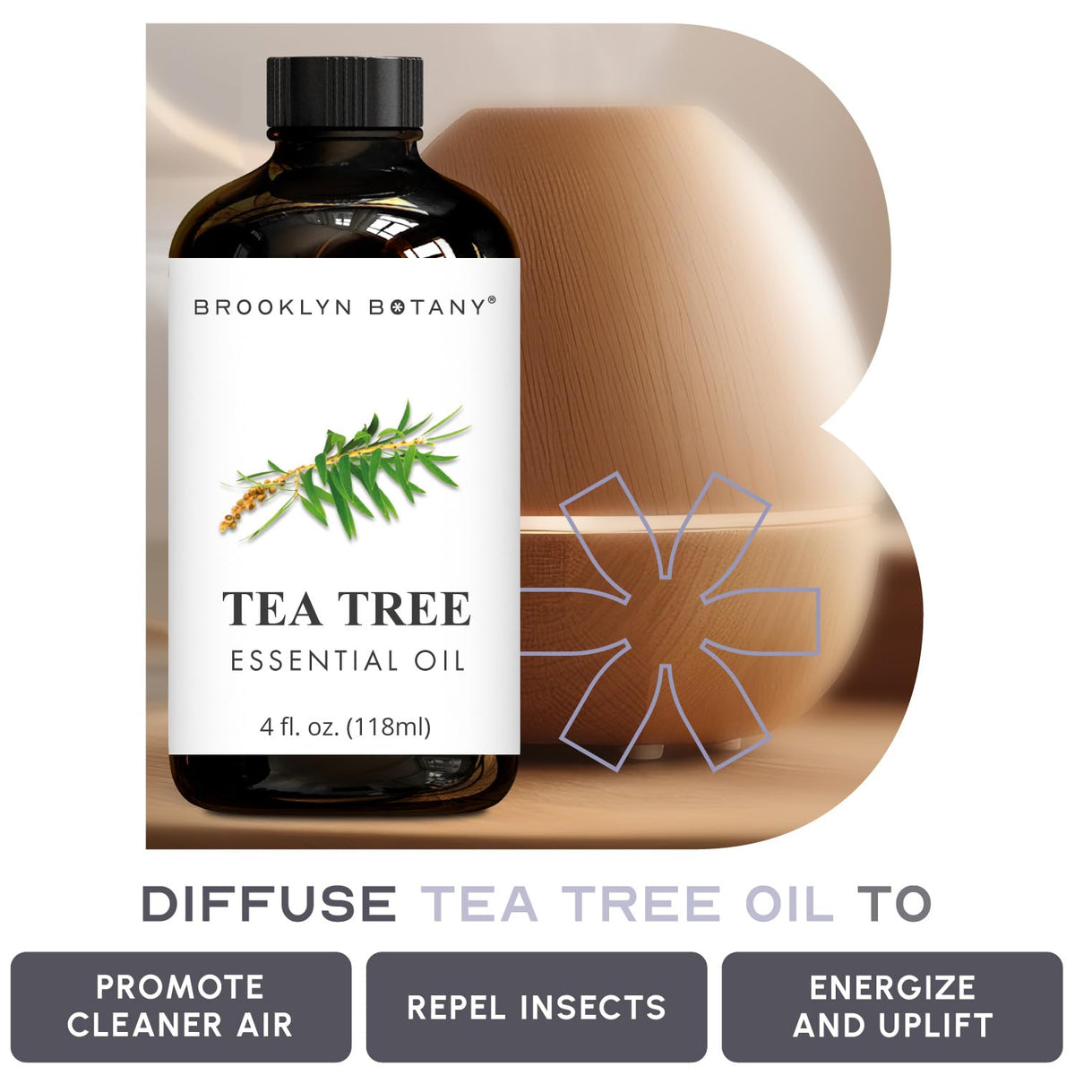 Lavender & Tea Tree Essential Oils 4 Fl Oz Pack of 2 I529196