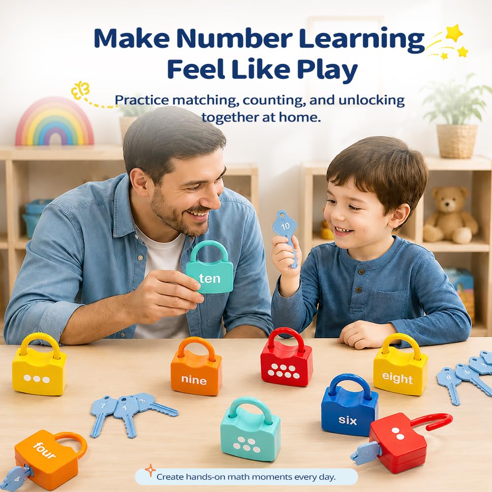 Number Learning Locks with Keys Counting Toys W8125