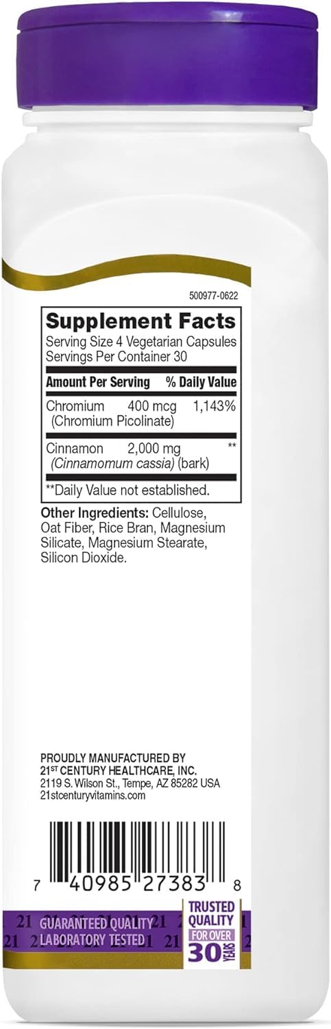 Cinnamon 2000 mg Vegetarian Capsules 120 Count Pack of 2 A971