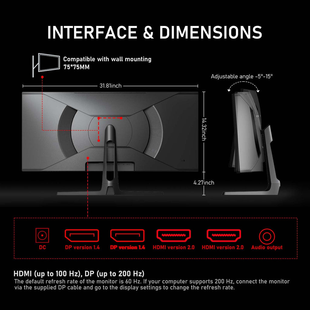 34 Inch Ultrawide Curved 200Hz Gaming Monitor R8665