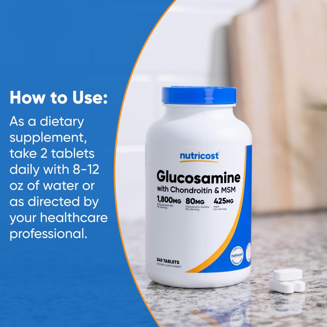 Glucosamine 1800mg with Chondroitin & MSM, 240 Tablets X8992