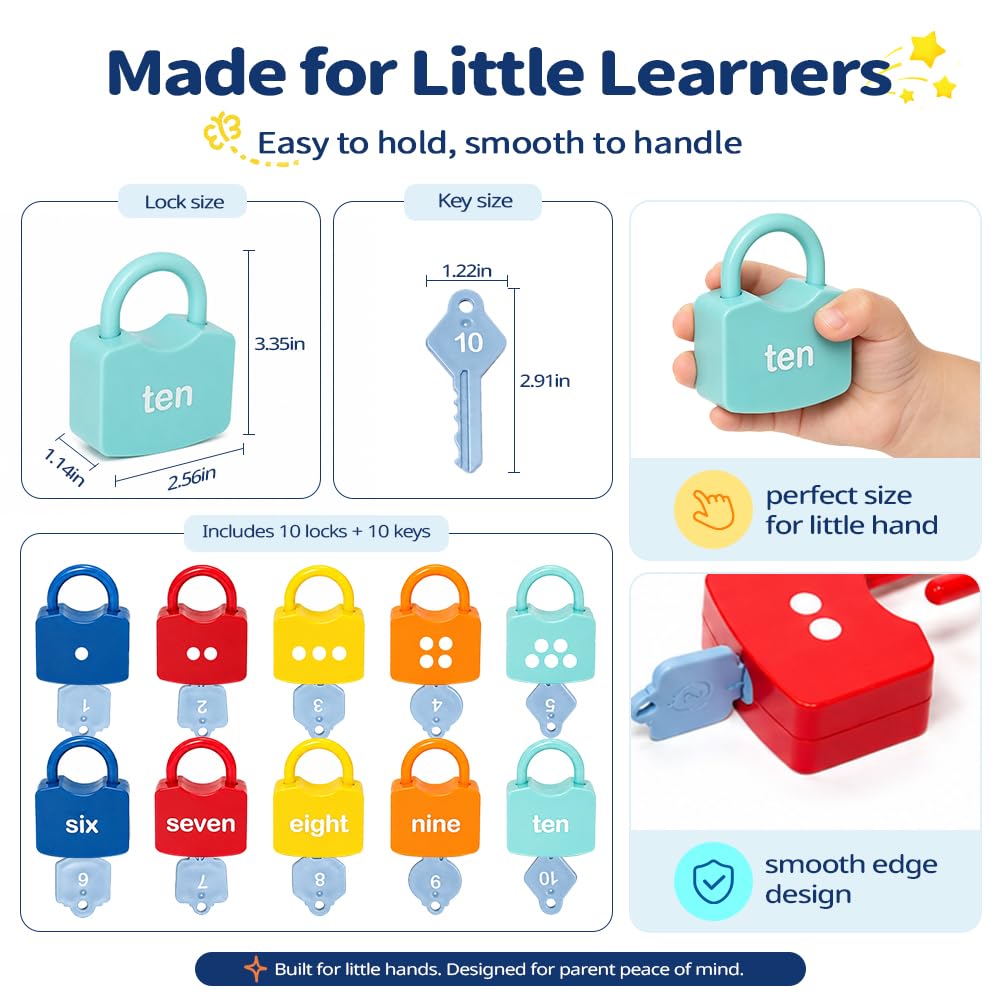Number Learning Locks with Keys Counting Toys W8125