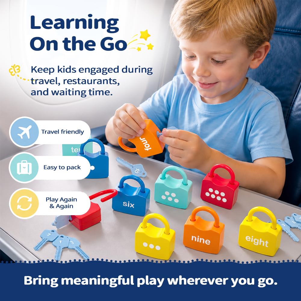 Number Learning Locks with Keys Counting Toys W8125