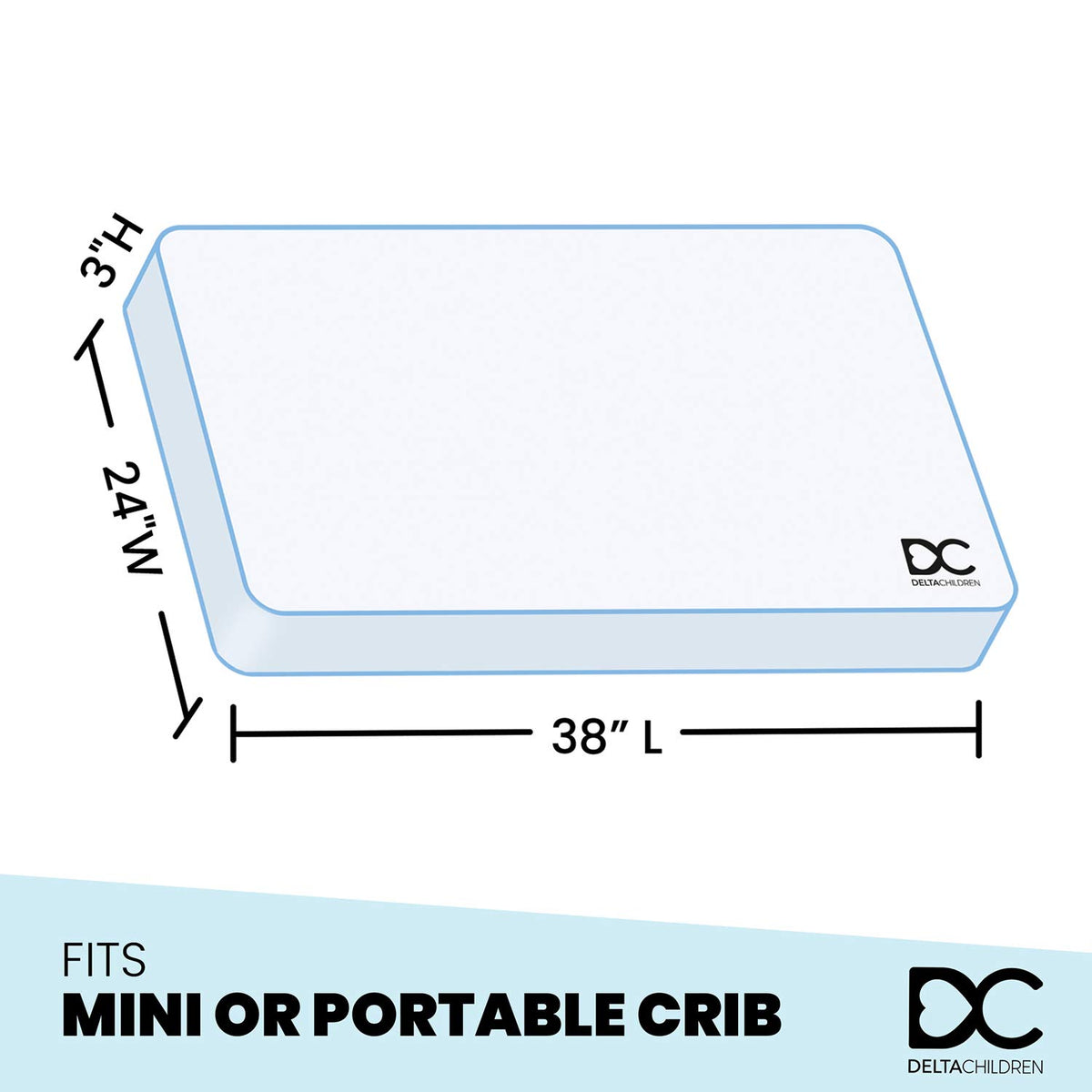 3-Inch Mini Portable Crib Mattress V577999