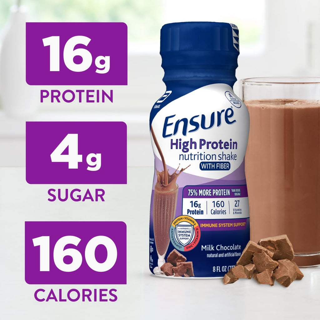 Chocolate Nutrition Shake with Fiber, 16g Protein, 8 fl oz, 24 Pack E50689