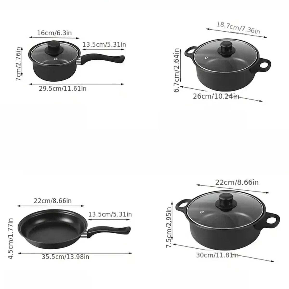 12 Piece Non Stick Maifan Stone Cookware Set V2285