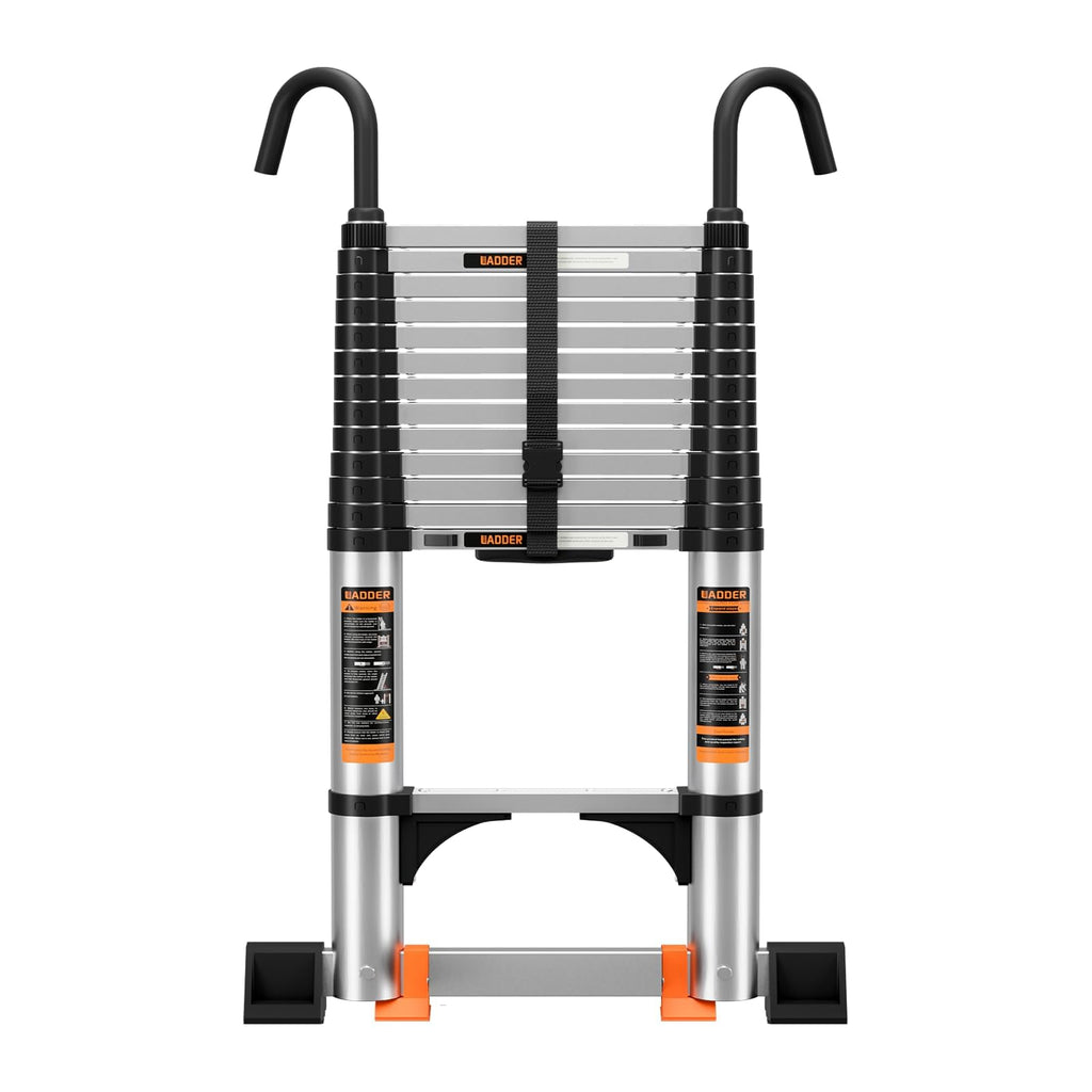 Telescoping Aluminum Ladder 330lbs Max Capacity F910914