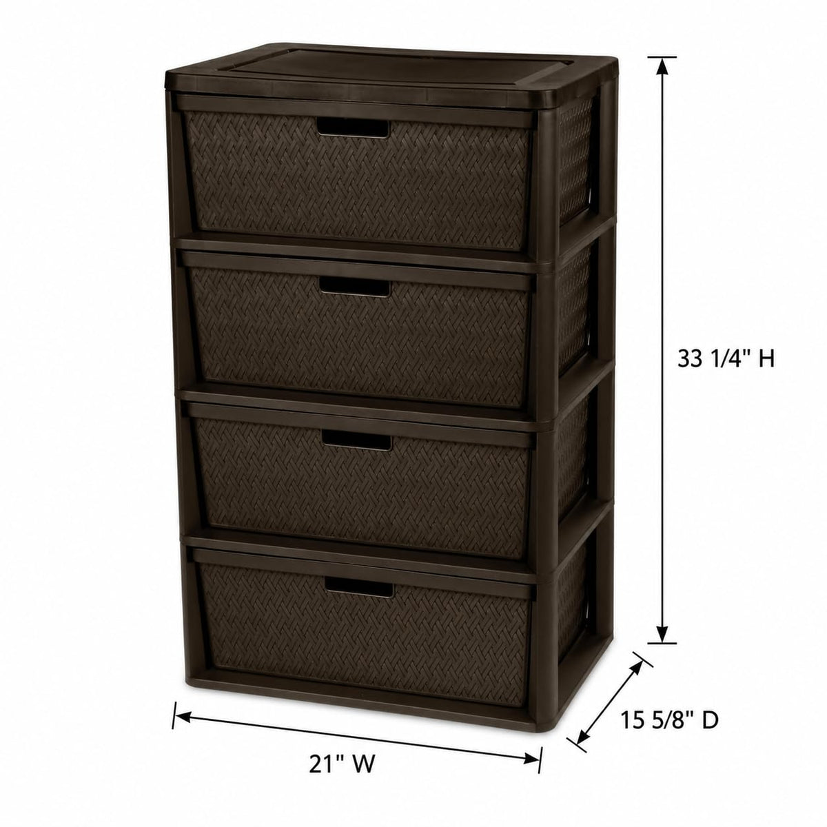 Brown 4 Drawer Plastic Storage Organizer N824598