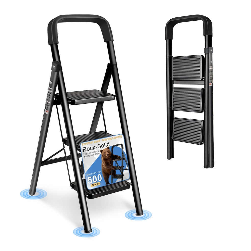 Folding Step Stool with Handrail J413066
