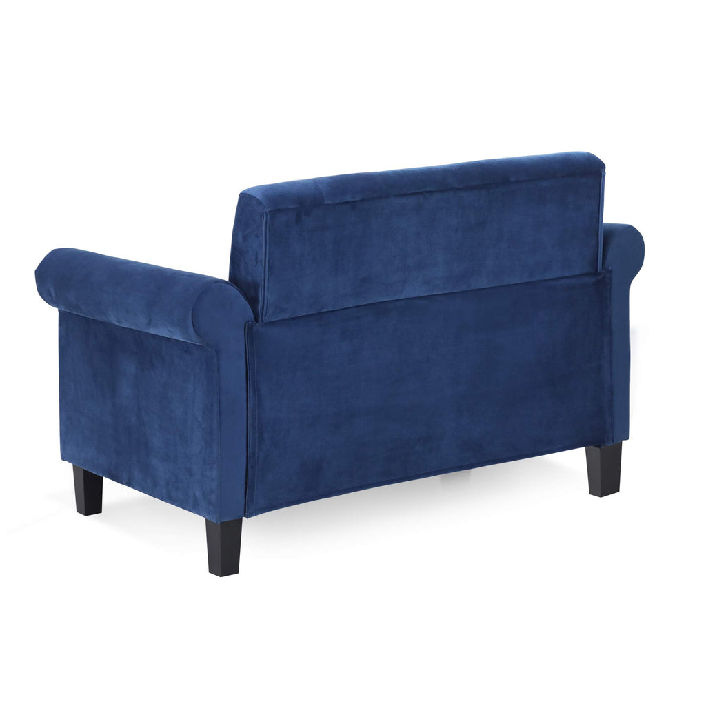 Navy Velvet 2-Seater Loveseat Sofa N4049