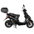 50 Gas Moped with 10" Aluminum Wheels, Rear Trunk, Electric/Kick Start, Black D77477