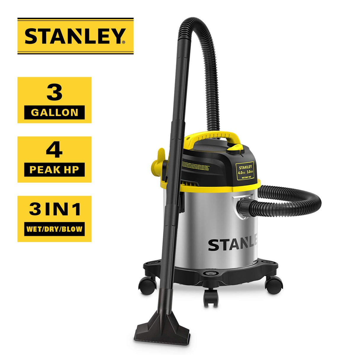 3 Gallon Stainless Steel Wet Dry Shop Vacuum R31146