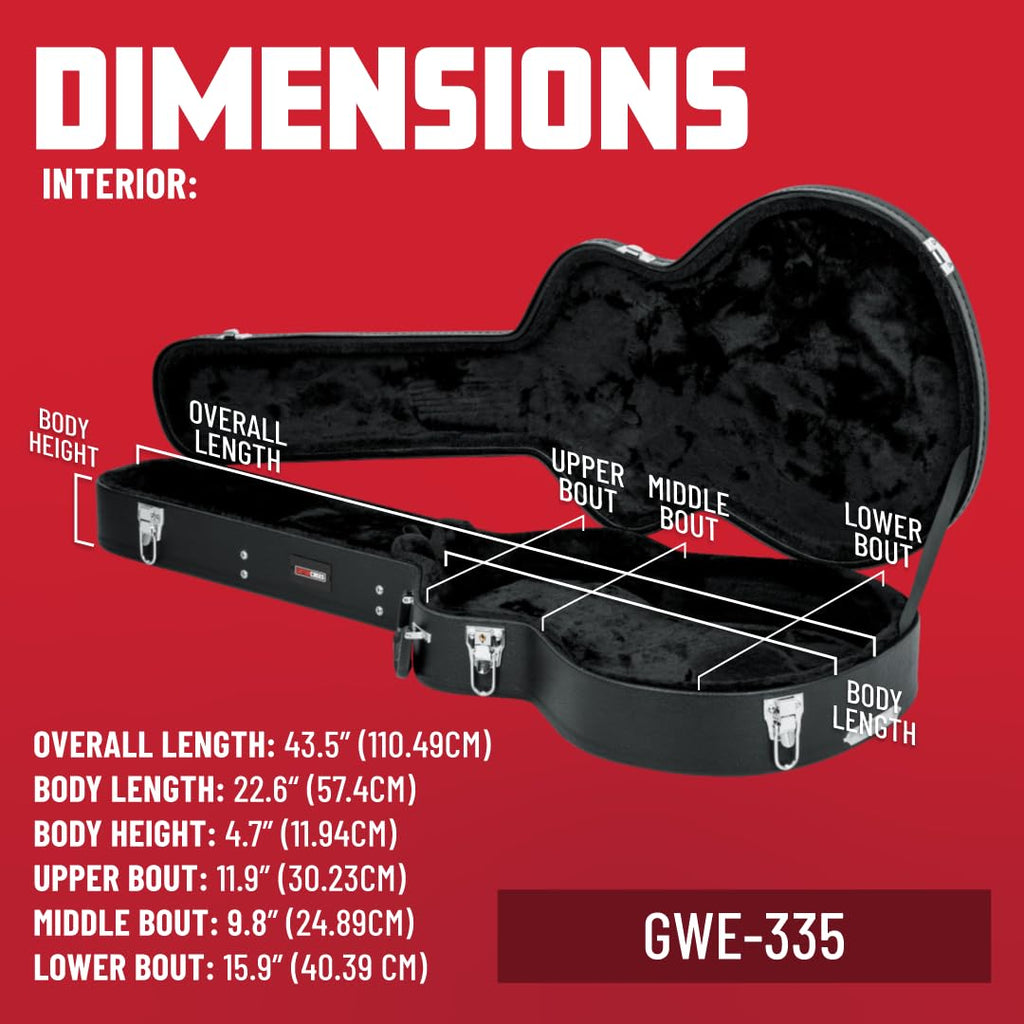 Hard-Shell Wood Case for 335-Style Guitars G7013