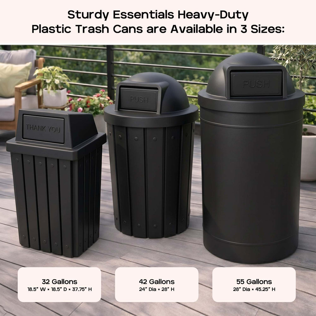 32 Gallon Outdoor Trash Can with Lid G8539