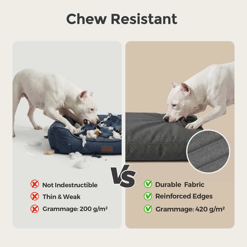 42 Inch Chew Proof Waterproof Washable Dog Bed Dark Grey C517590