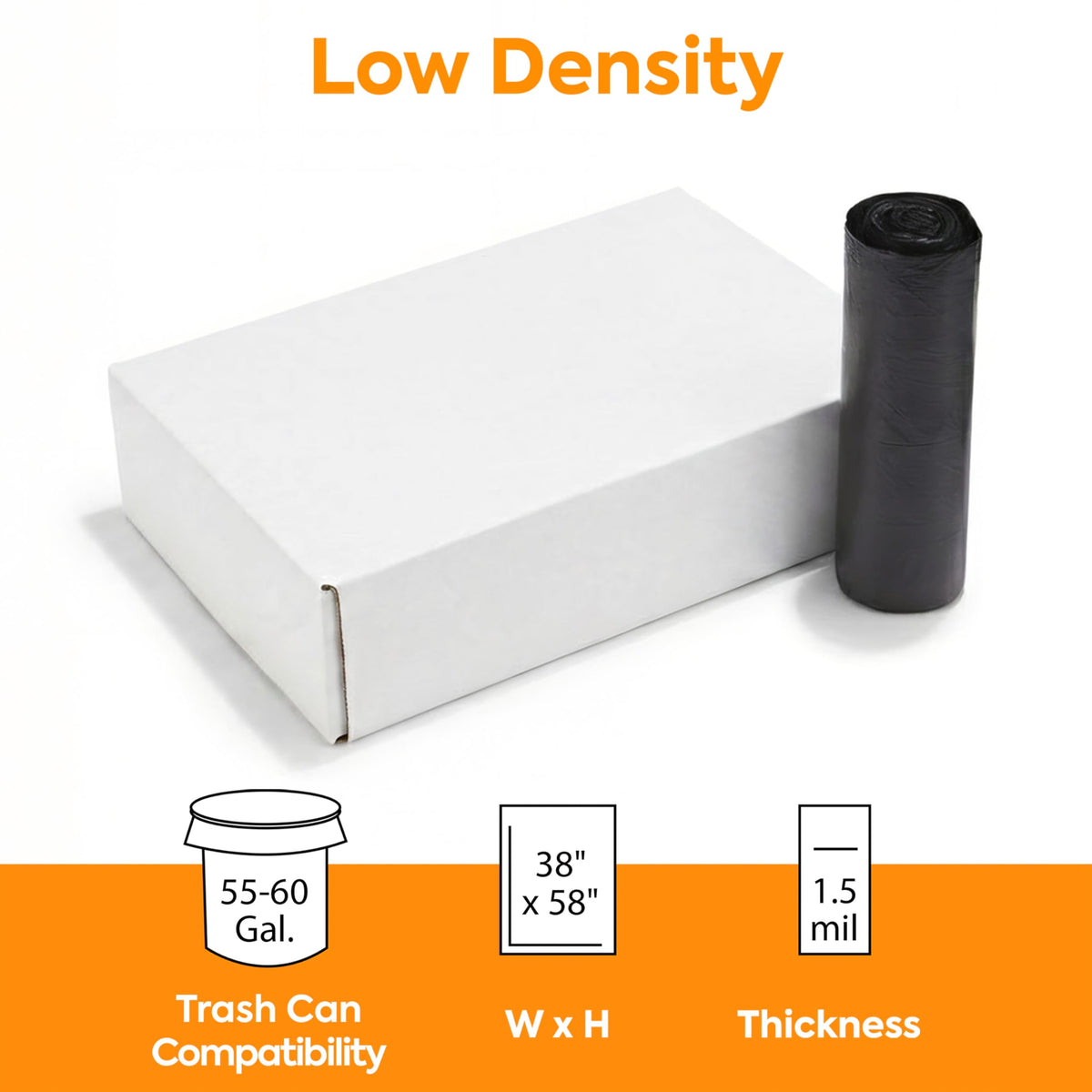Black 55-60 Gal Trash Bags K68168
