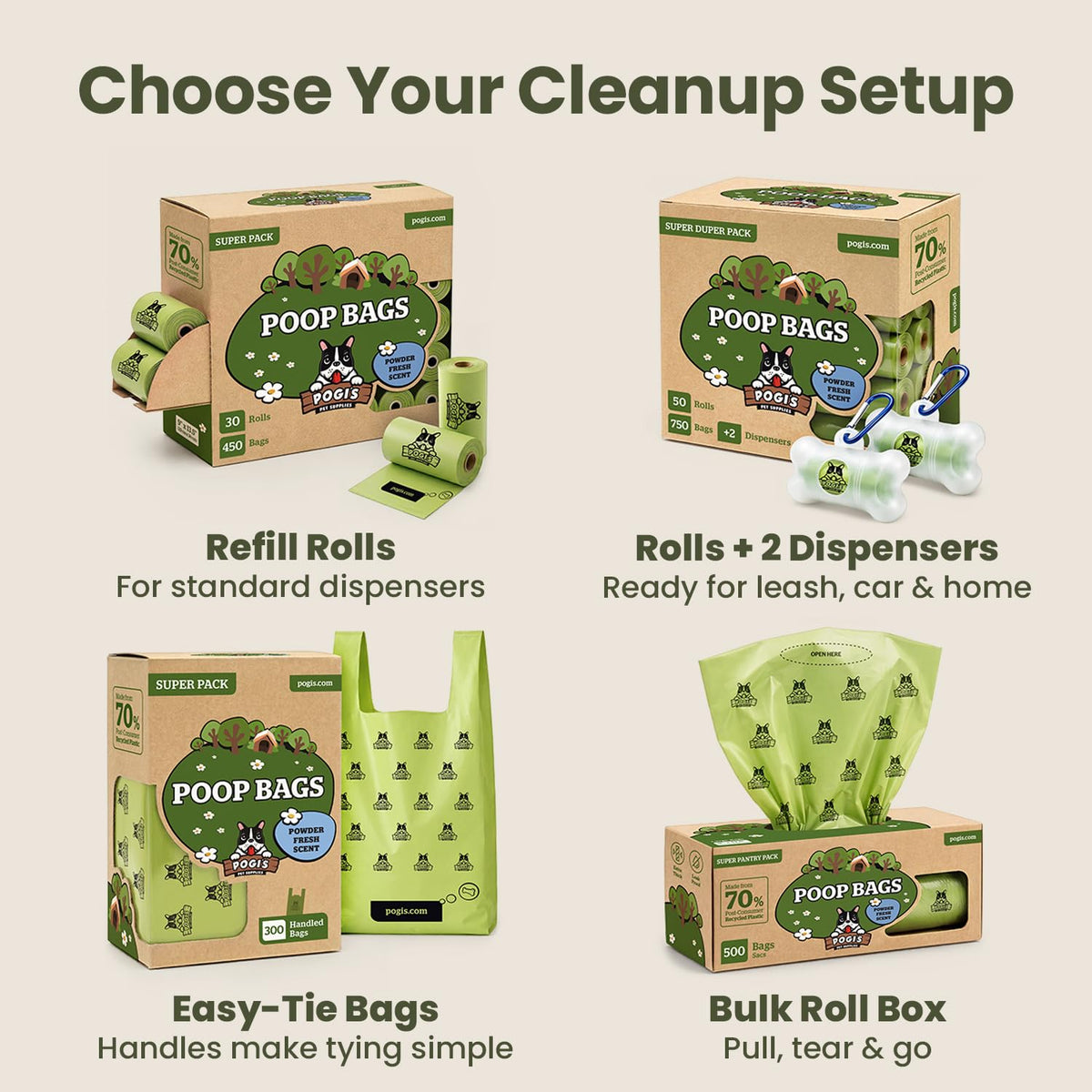 Large Dog Poop Bags, 500 Bags I6667