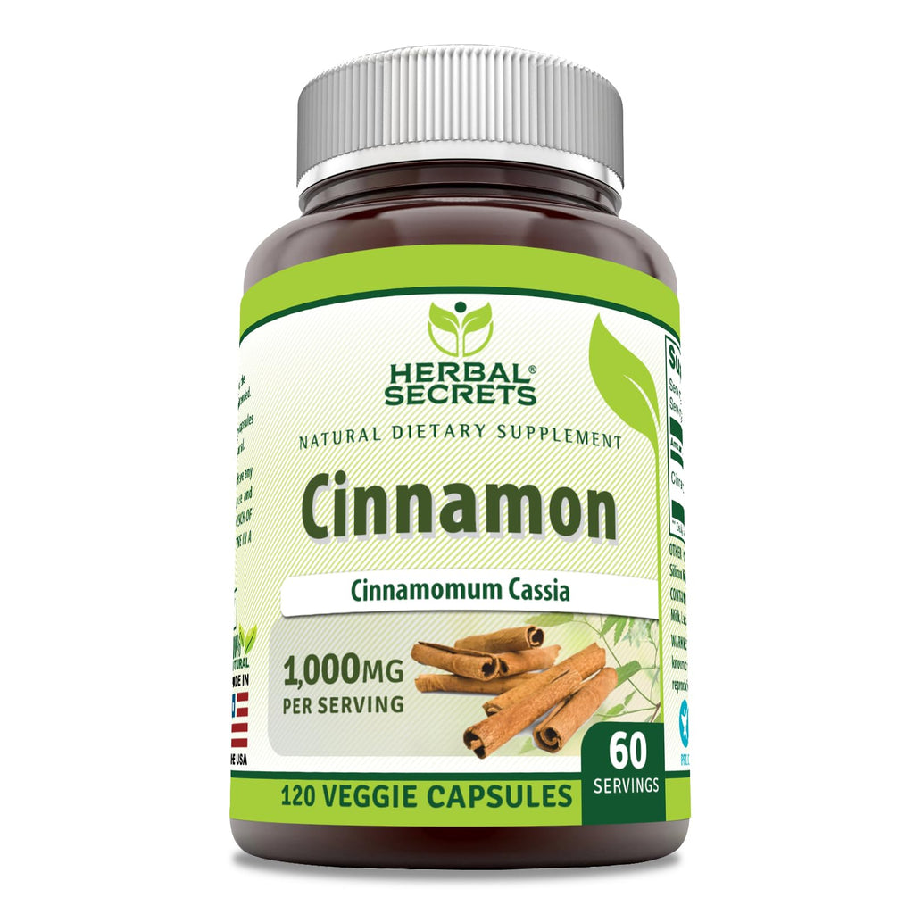 Cinnamon Supplement 1000 Mg 120 Veggie Capsules Q197