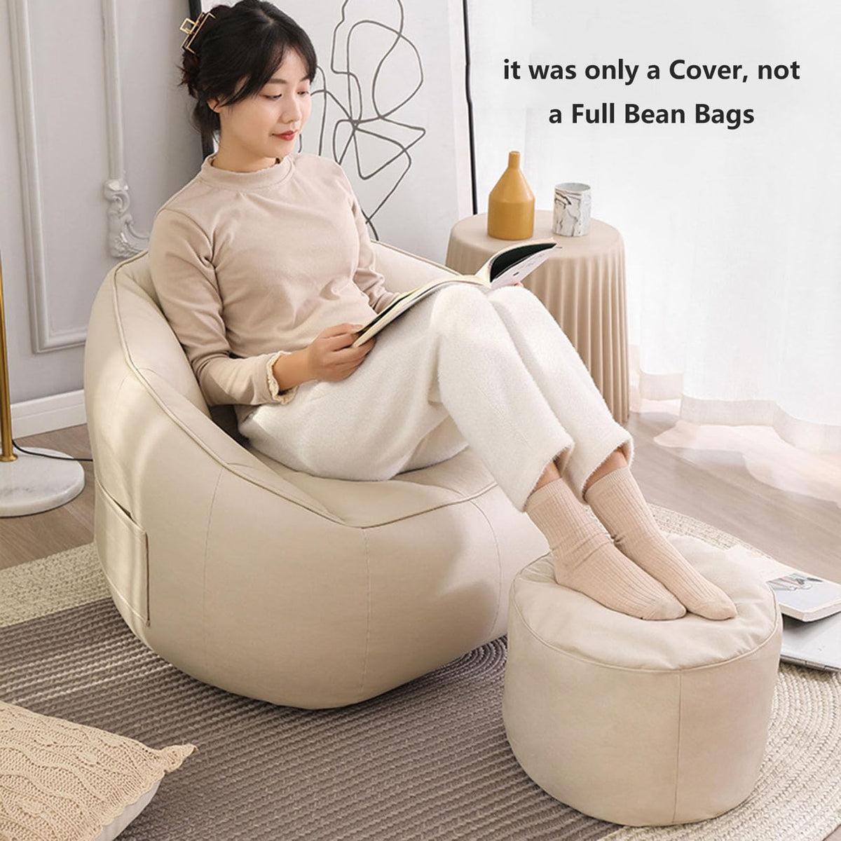 Yellow Bean Bag Chair Cover O63310
