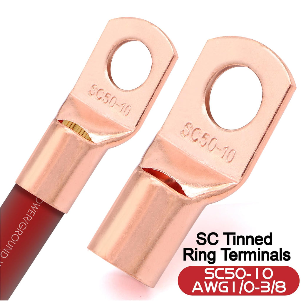 1/0 Gauge Battery Cable with Lugs C45252