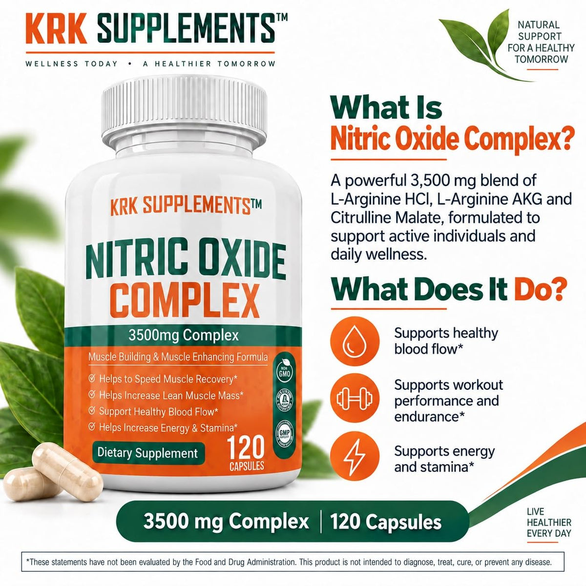 Nitric Oxide Complex 3500mg 240 Capsules H80602