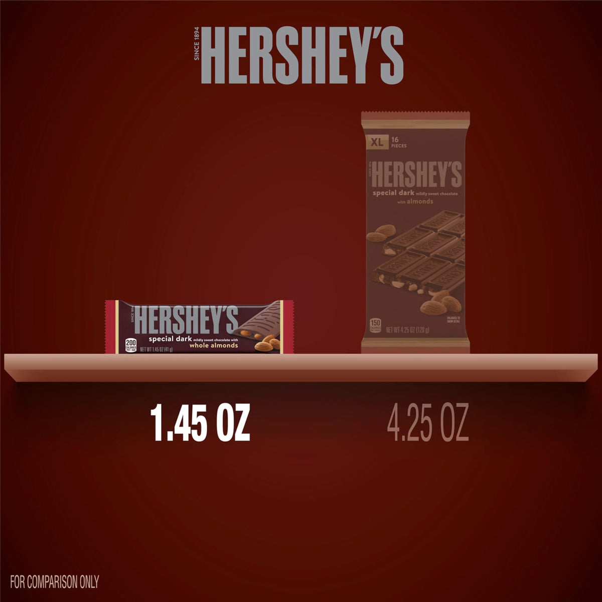 Dark Chocolate with Whole Almonds Candy Bars 1.45 oz 24 Count Y838619