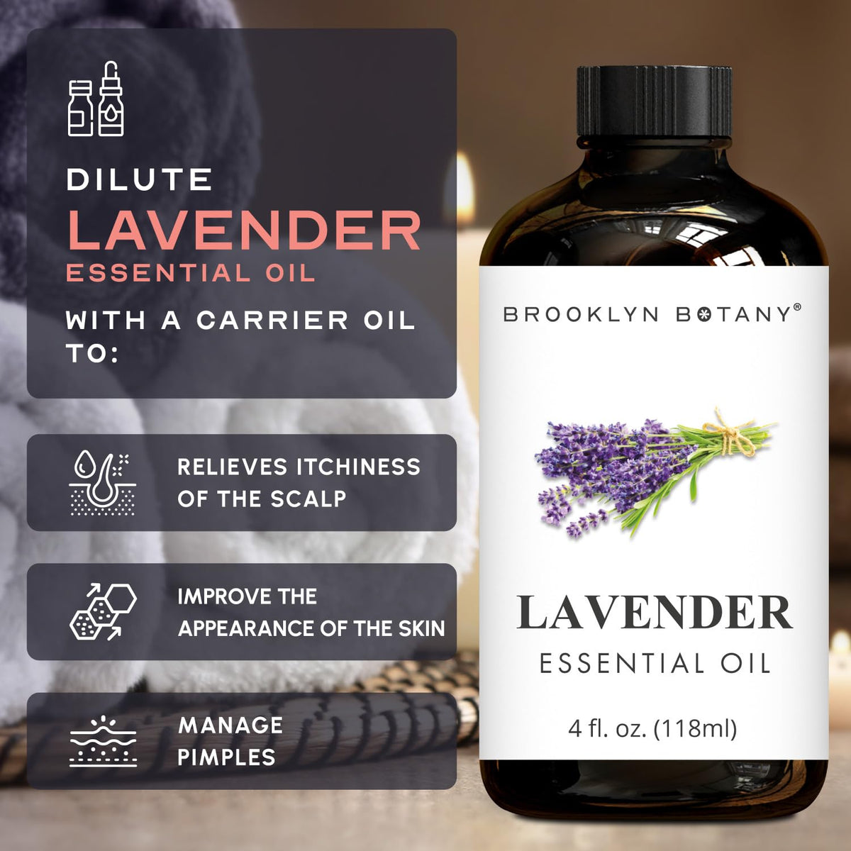 Lavender & Tea Tree Essential Oils 4 Fl Oz Pack of 2 I529196