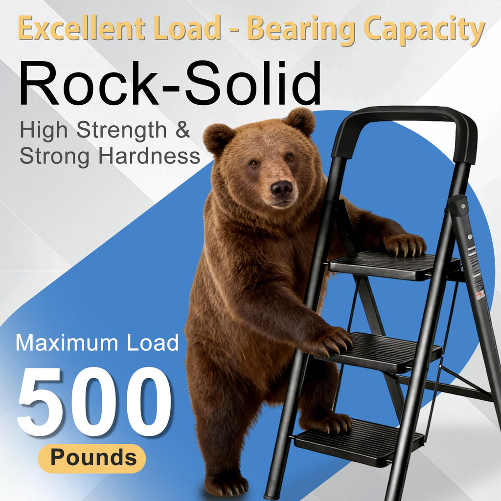 Folding Step Stool with Handrail J413066