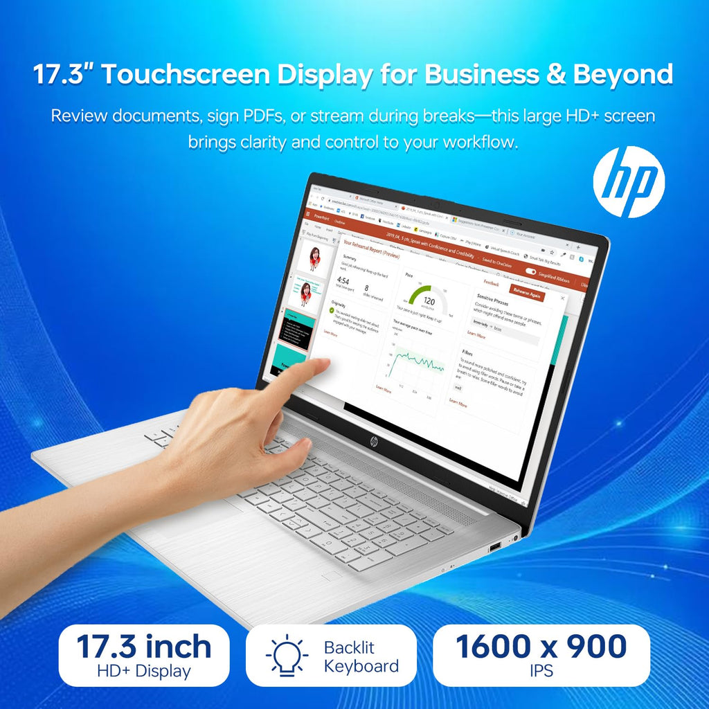 17.3" HD+ Touchscreen Laptop, Intel Core i7, 32GB RAM, 1TB SSD, Silver D943