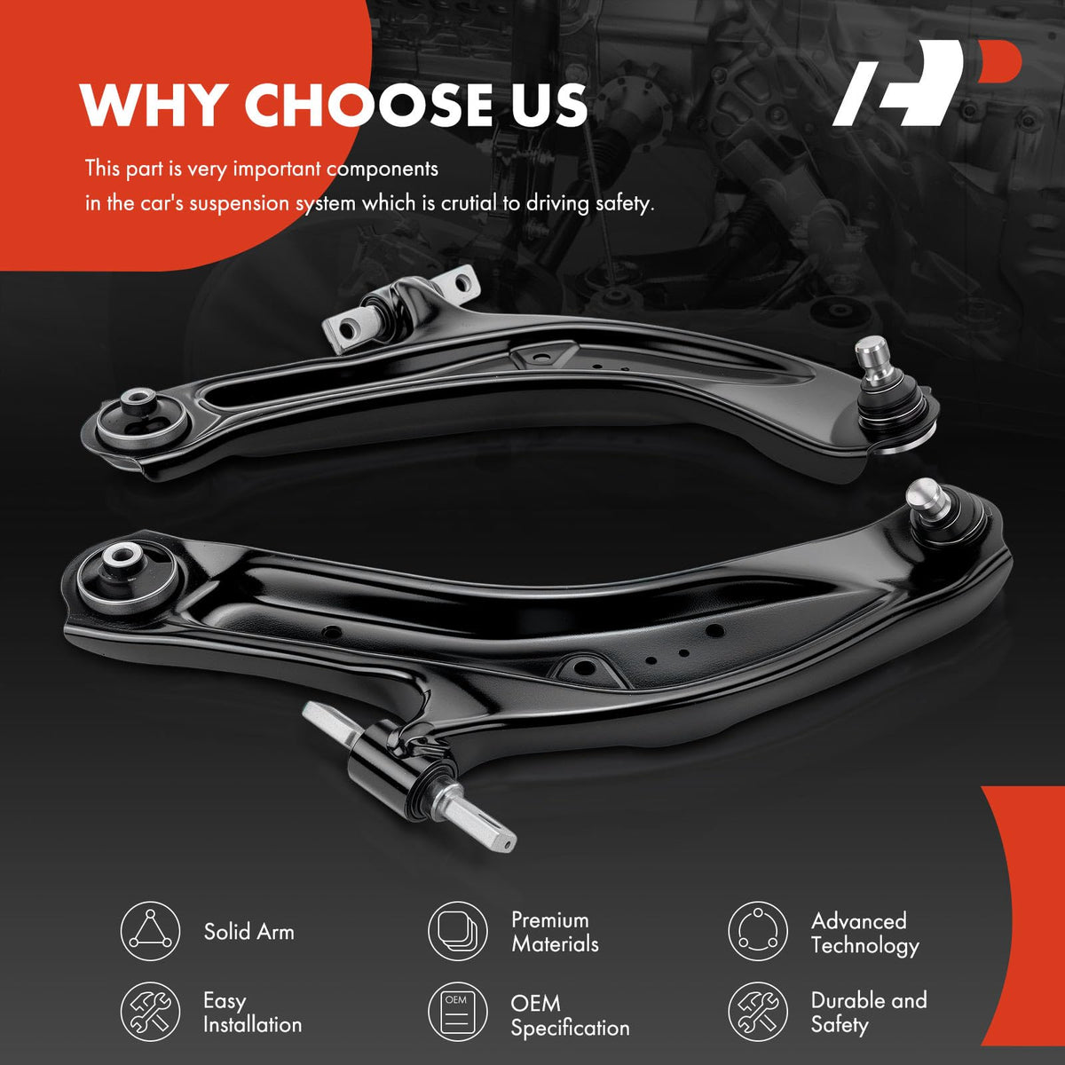 Front Lower Control Arm with Ball Joint & Bushing B428