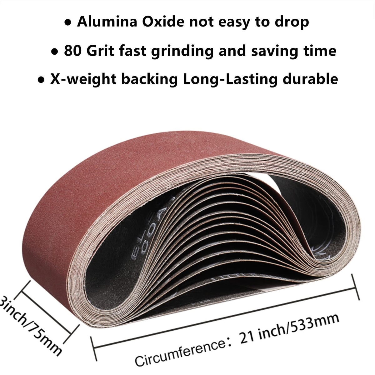 80 Grit 4x36 Inch Sanding Belts M7245