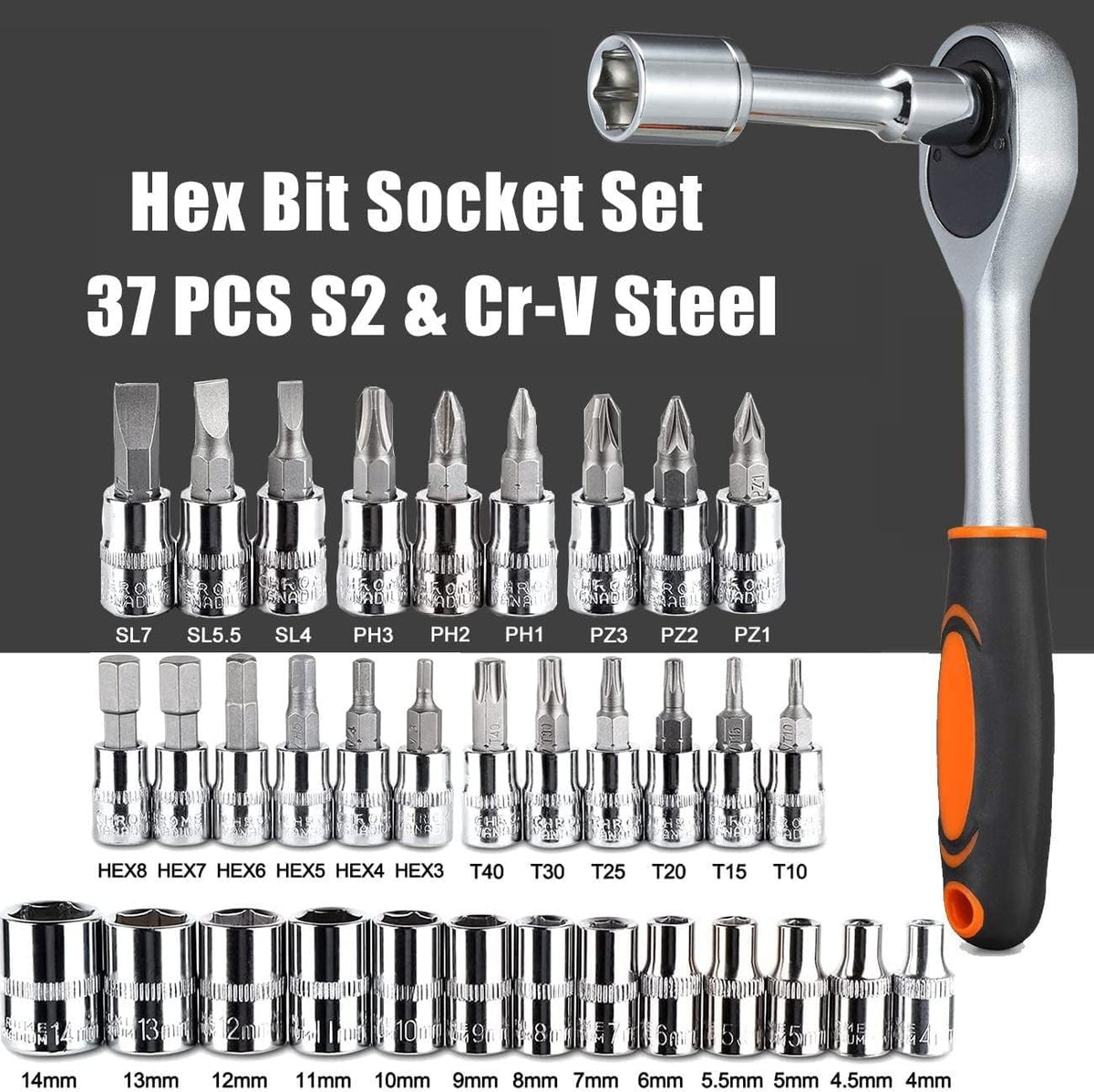 1/4 in. Drive Ratchet Socket Wrench Set P9607