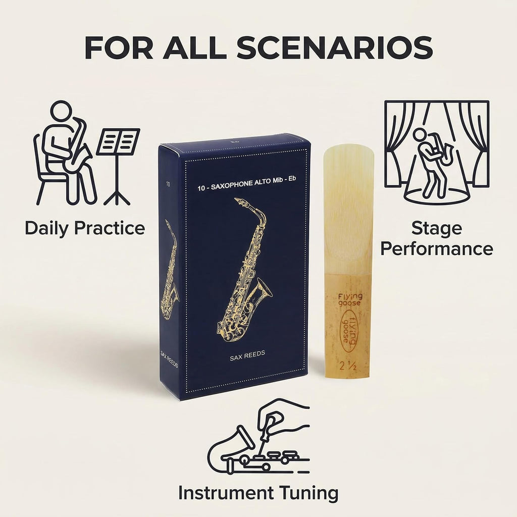 Alto Saxophone Reeds Strength 2.5 Natural Cane 10-Pack B202