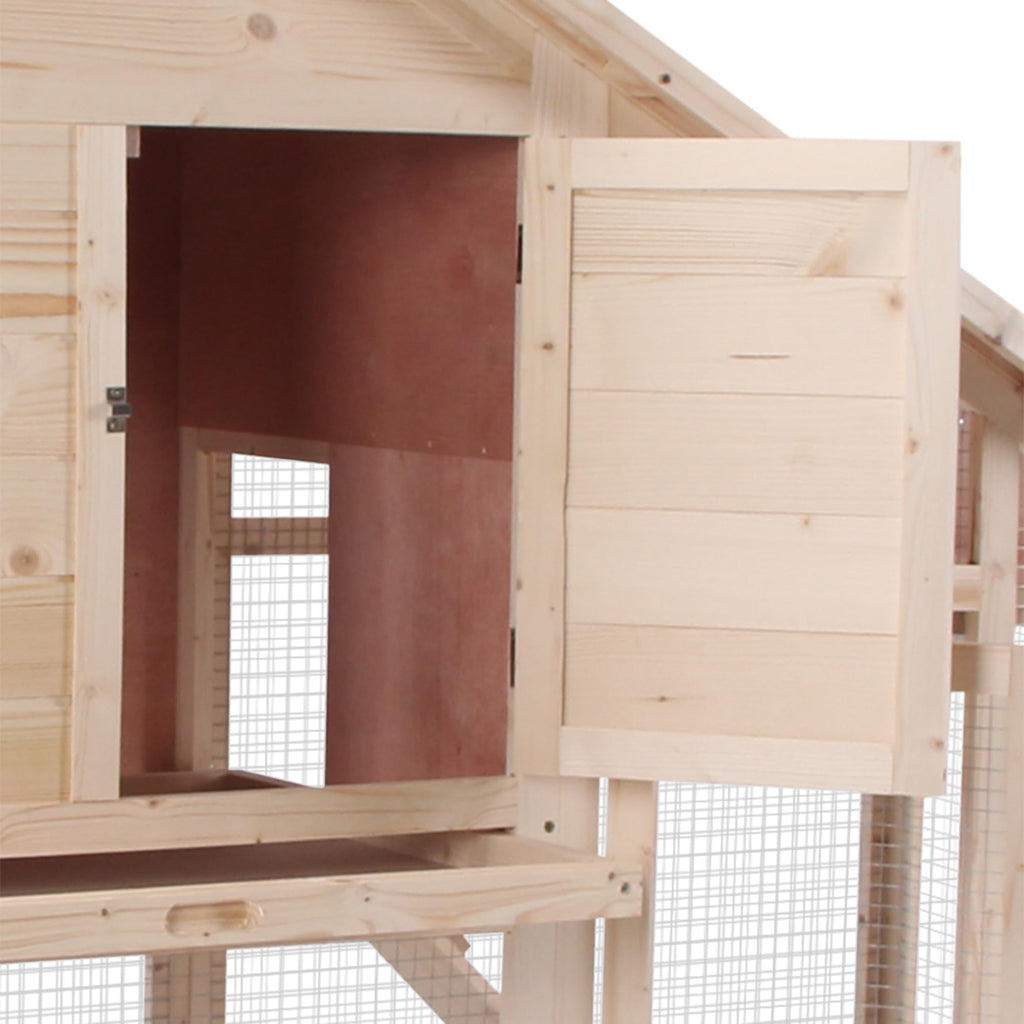 55" 2-Tier Wooden Rabbit Hutch with Ramp O792