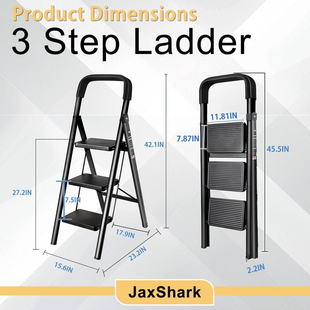 Folding Step Stool with Handrail J413066